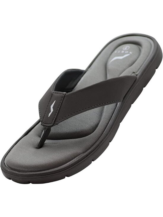 Men\'s Charcoal Grey Memory Foam Foot Bed Comfort Casual Sandal Slip On Shoes main image 6